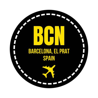 BCN Barcelona havaalanı sembolü simgesi