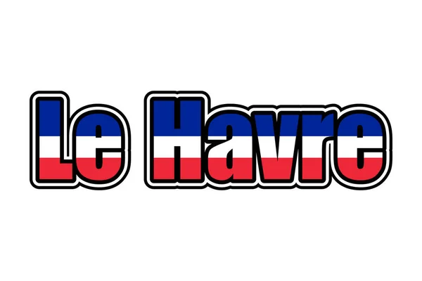Havre Skylt Ikon Med Franska Flaggfärger — Stockfoto
