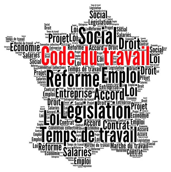 Reform Arbetslagstiftningen Frankrike Begreppet Moln — Stockfoto