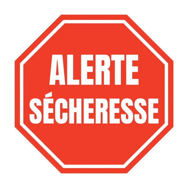 Ikona Varovného Symbolu Sucha Názvem Alerte Secheresse Francouzštině — Stock fotografie