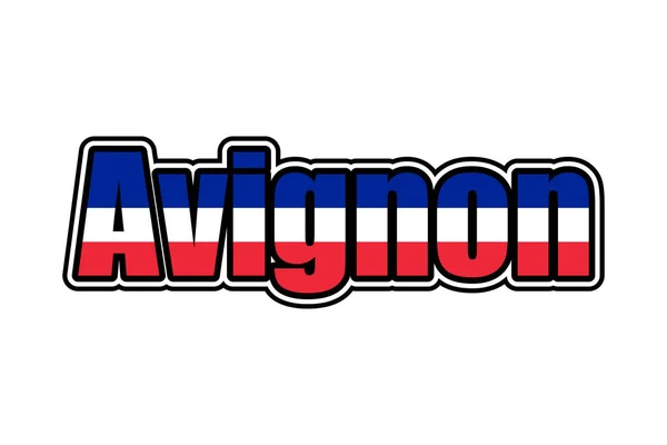 Avignon Znak Ikona Francuską Flagą Kolory — Zdjęcie stockowe
