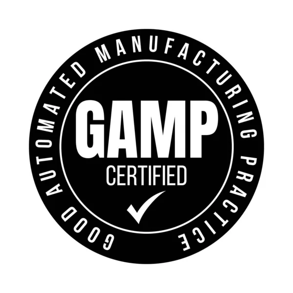 Gamp Automatizált Gyártási Gyakorlat Tanúsított Szimbólum Ikon — Stock Fotó