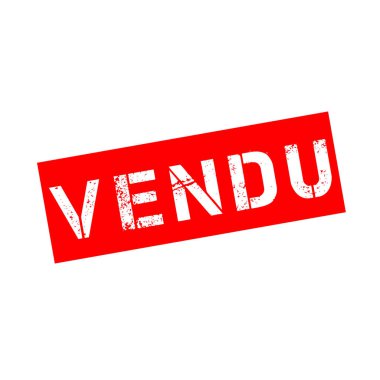 Fransızca satılan metinli lastik damga.