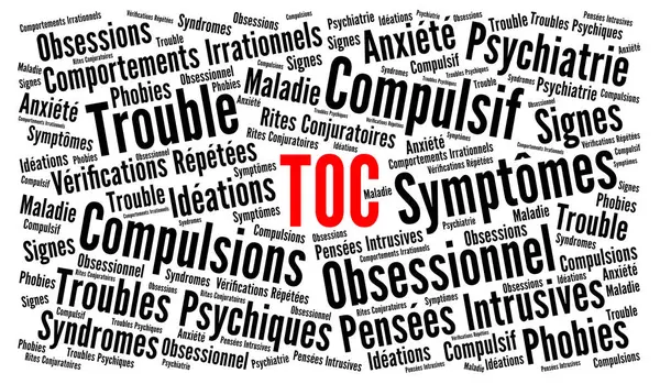 OCD obsessivecompulsive disorder cloud called TOC trouble obsessionnel compulsif in French language