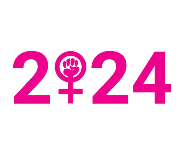 Women's fight for their rights in 2024 symbol icon