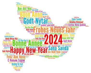 Farklı dillerde yeni yılınız kutlu olsun 2024 kelime bulutu