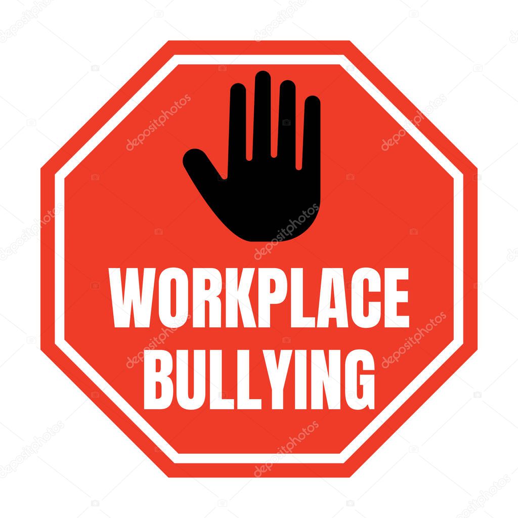 Stop workplace bullying symbol icon