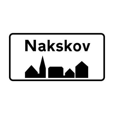 Danimarka 'da Nakskov şehir yol tabelası