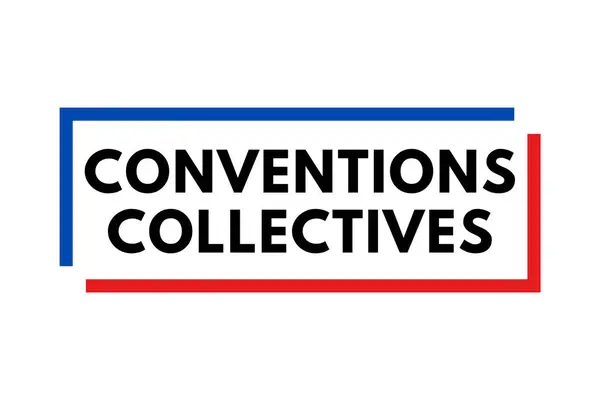 stock image Collective labour agreement symbol icon called conventions collectives in French language