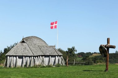 Viking house in Fyrkat, Hobro, Denmark clipart