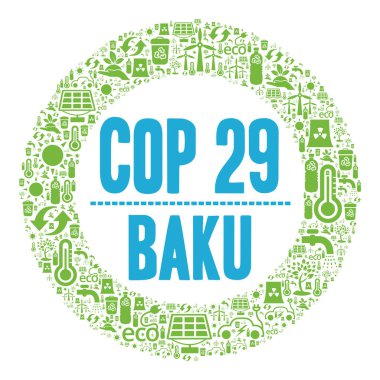 Bakü Azerbaycan sembol simgesinde COP 29