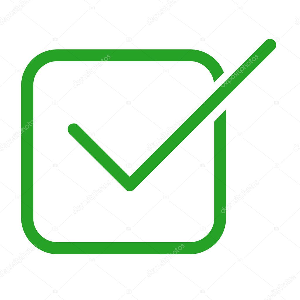 Green check mark icon illustration