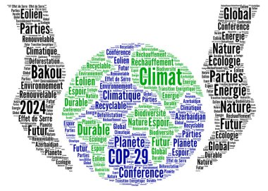 Bakü Azerbaycan 'da COP 29 Fransızca' da dünya bulutu
