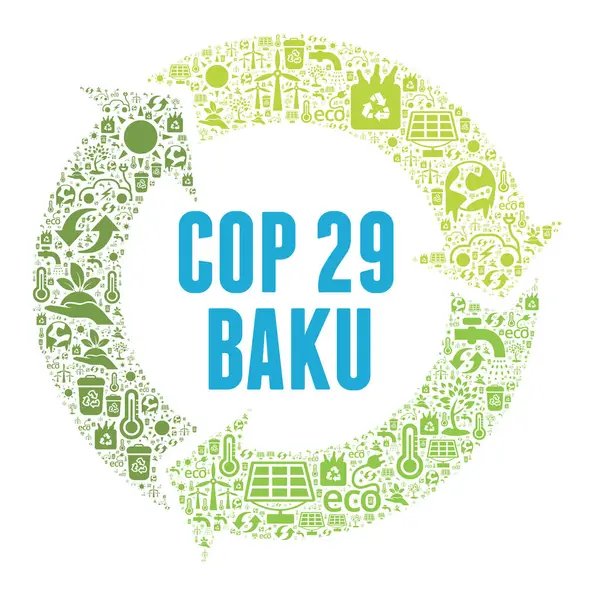Bakü Azerbaycan sembol simgesinde COP 29