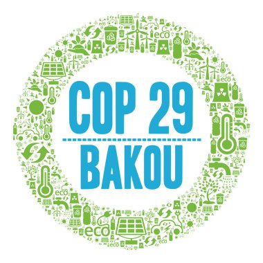 Bakü 'de COP 29, Azerbaycan sembolü Fransızca simgesi
