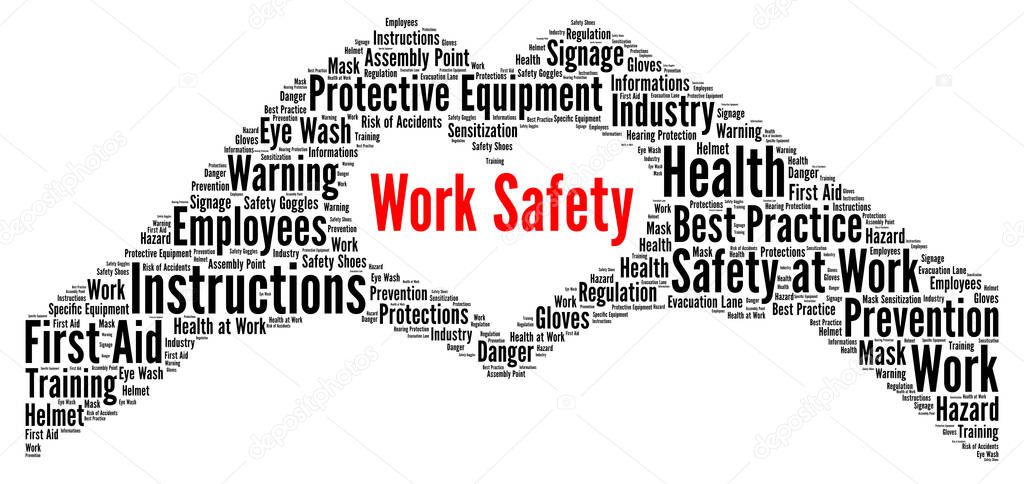 Work safety word cloud illustration