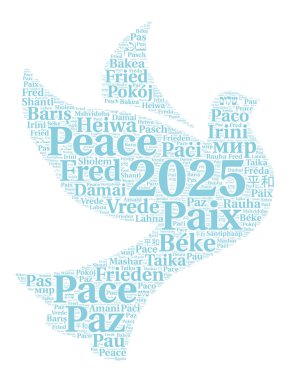 Barış 2025 kelime bulutu farklı dillerde