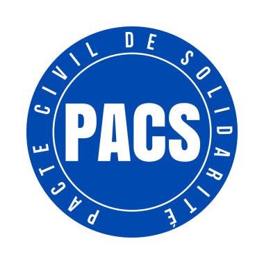 Fransız dilinde PACS pacte civil de solidarite adlı sivil dayanışma anlaşması simgesi