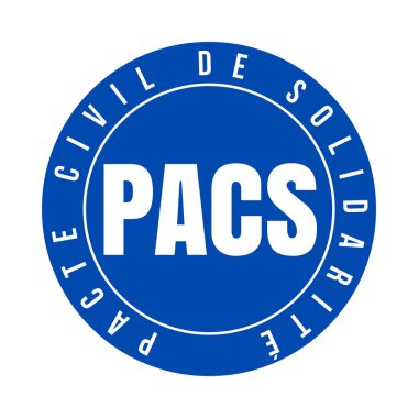 Civil solidarity pact symbol icon called PACS pacte civil de solidarite in French language clipart