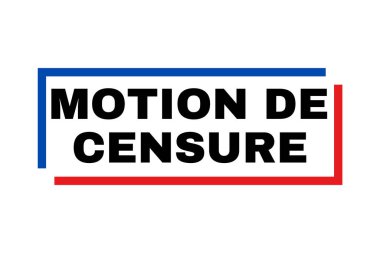 Motion of no confidence symbol icon called motion de censure in French language clipart