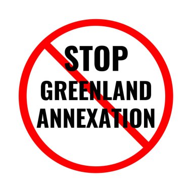 Stop Greenland annexation symbol icon clipart