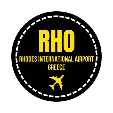 RHO Rhodes uluslararası havaalanı sembolü simgesi
