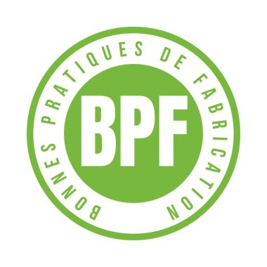 Fransa 'da BPF bonnes pratiques de fabrication adı verilen iyi üretim uygulaması sertifikalı sembol simgesi