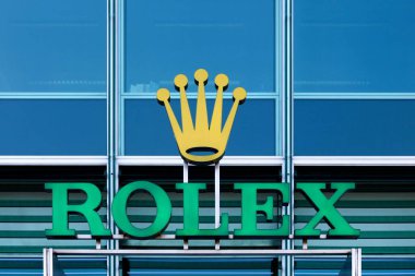 Geneva, İsviçre - 14 Ağustos 2016: Rolex ofisleri ve Cenevre'de merkez. Rolex üretimi, dağıtmak ve şu andaki Rolex ve Tudor markaları altında satılan hizmet