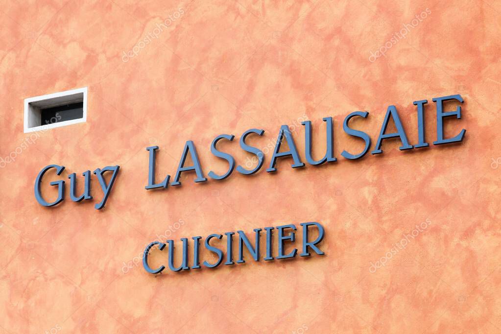 Chasselay, France - February  16, 2017: Guy Lassausaie is a French chef based in Chasselay, Rhone, France. His restaurant has one Michelin star