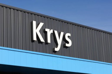 Chatillon, Fransa - 13 Şubat 2024: duvardaki Krys logosu. Krys bir Fransız kooperatif markasıdır.