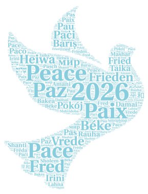 Barış 2026 kelime bulutu farklı dillerde