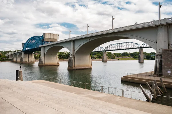 Şehir Merkezi Chattanooga Şehri Tennessee Nehri Boyunca Uzanır — Stok fotoğraf