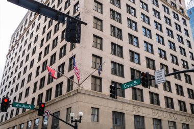Nashville, Tennessee USA - May 9, 2022: Vintage architecture along Church Street in the downtown district