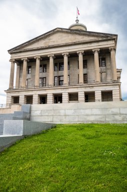 Nashville, Tennessee USA - May 9, 2022: Classic Greek revival architecture of the state Capitol building located in the downtown district