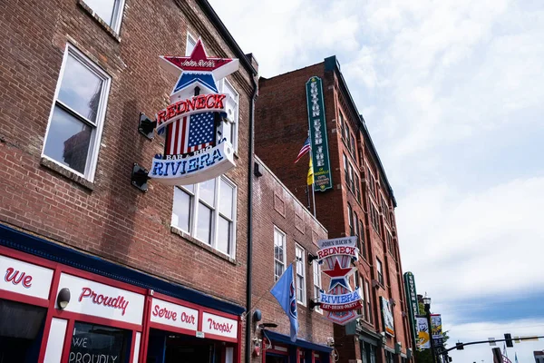 Nashville Tennessee Usa May 2022 Vintage Architecture Popular Broadway Bars — Photo