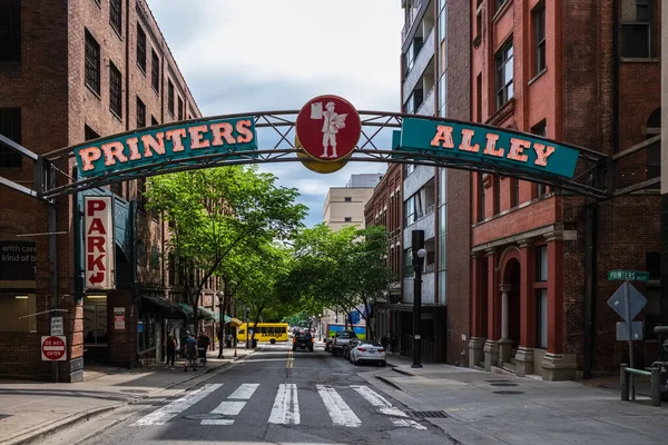 Nashville Tennessee Usa May 2022 Popular Printers Alley Downtown District — Photo