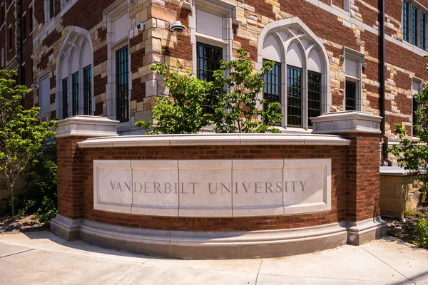 Nashville Tennessee Usa Mai 2022 Eintrittsschild Zur Privaten Forschungsschule Vanderbilt — Stockfoto