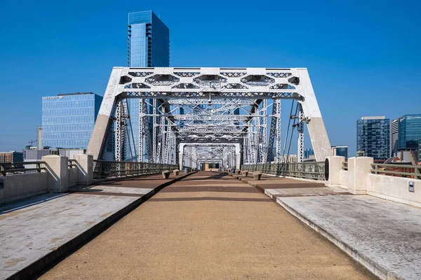 Nashville Tennessee Usa Května 2023 Pohled Centra Města Historického Mostu — Stock fotografie
