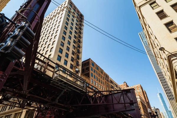芝加哥市中心的老式高档环路 — 图库照片