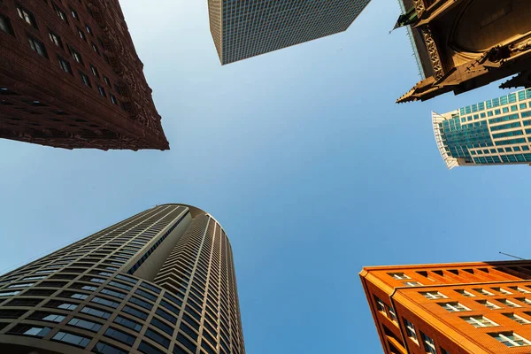 Stadtsilhouette Eines Wolkenkratzers Der Innenstadt Von Chicago — Stockfoto