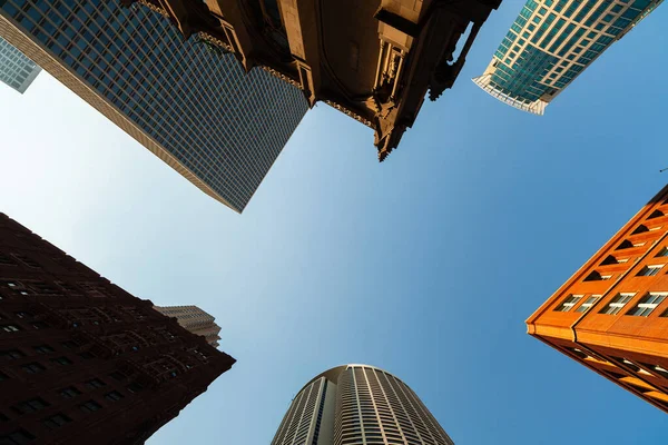 Urban Skyskrapa Skyline Centrala Chicago — Stockfoto