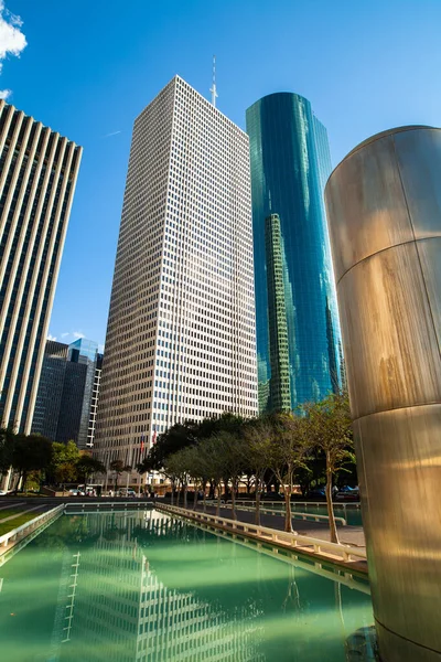 得克萨斯州休斯顿市中心的现代摩天大楼摩天大楼 — 图库照片
