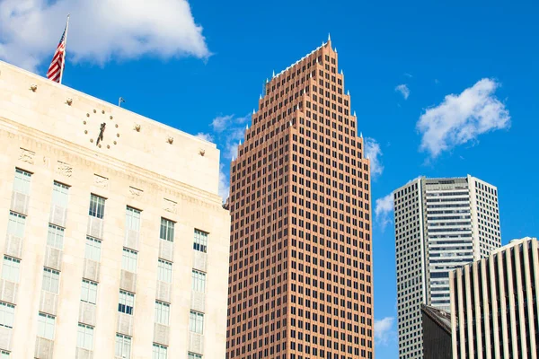 得克萨斯州休斯顿市中心的现代摩天大楼摩天大楼 — 图库照片