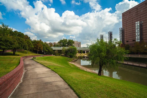 Cityscape View Buffalo Bayou Downtown Houston Texas — Stock Photo, Image