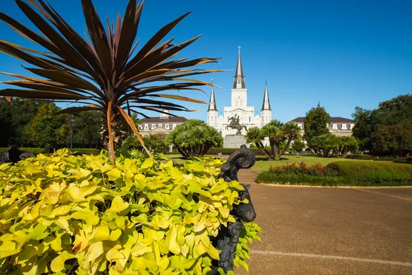 Popular Jackson Square in the French Quarter district in New Orleans, Louisiana