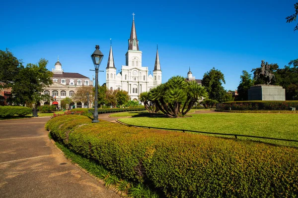 Popular Jackson Square in the French Quarter district in New Orleans, Louisiana