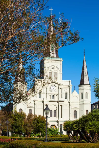 美国路易斯安那州新奥尔良 2010年10月15日 美丽的圣路易斯大教堂位于法国区杰克逊广场沿线 — 图库照片