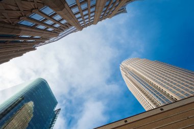 Charlotte, Kuzey Carolina şehir merkezinin yüksek gökdelenli manzarası