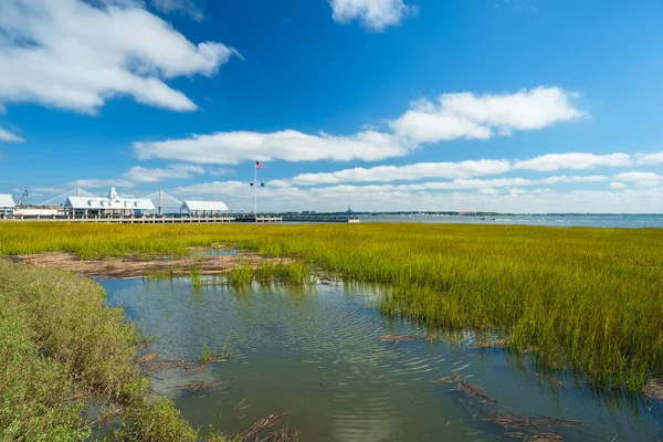 Widok Zatoki Waterfront Park Charleston Karolina Południowa — Zdjęcie stockowe