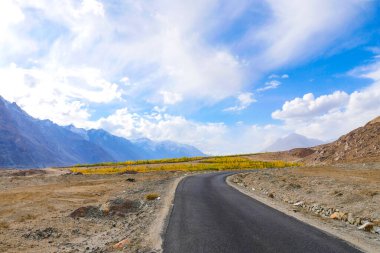 Ladakh Hindistan 'ın manzara manzarası. Himalayalar, Ladakh, Hindistan